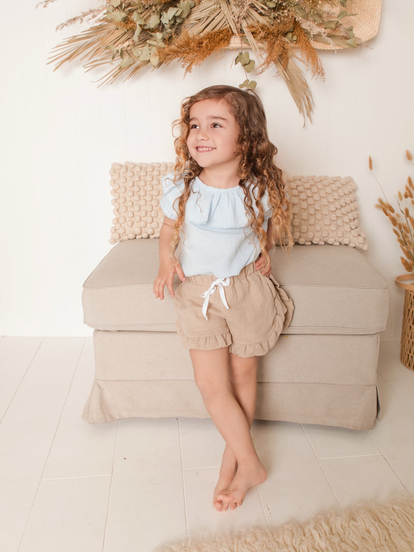 Blusa azul celeste con cuello